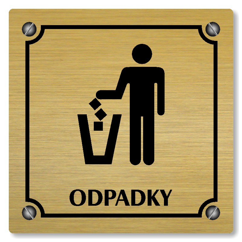 Odpadky, 80x80mm, zlatá, Kansas
